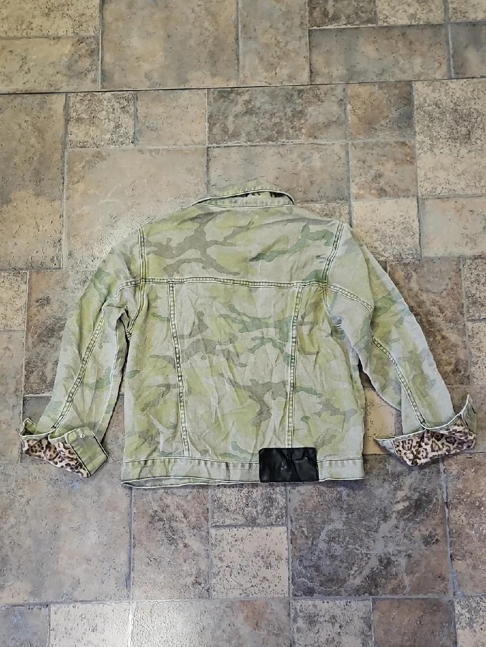 One Teaspoon Animal Print Camo Denim Jacket Bandits Jacket Size XS